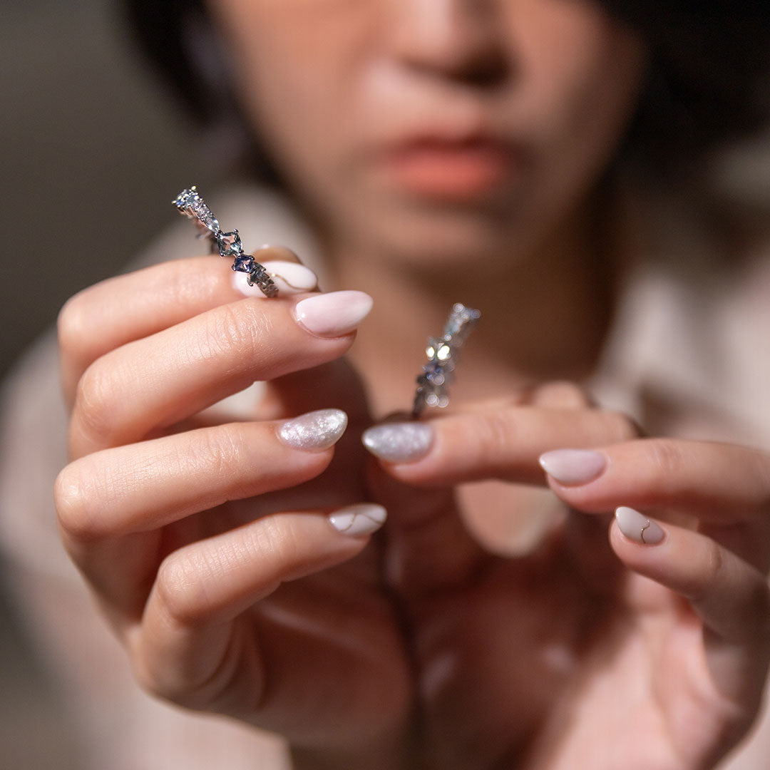 Iris 彩藍鋯石耳環