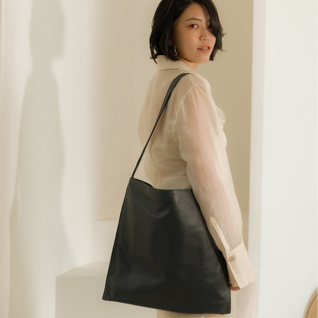 Mila 全粒面牛皮柔軟托特包