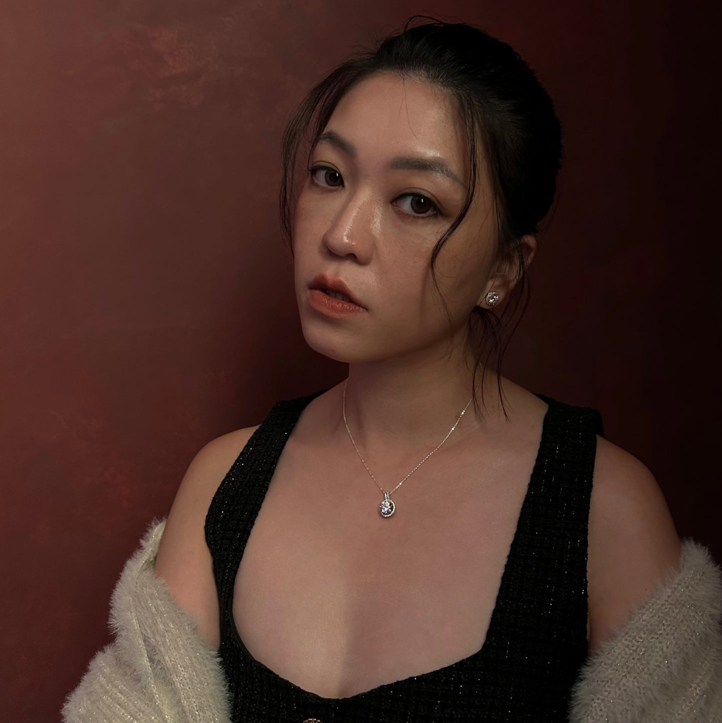 Mira Halo 單鑽白鋯項鍊