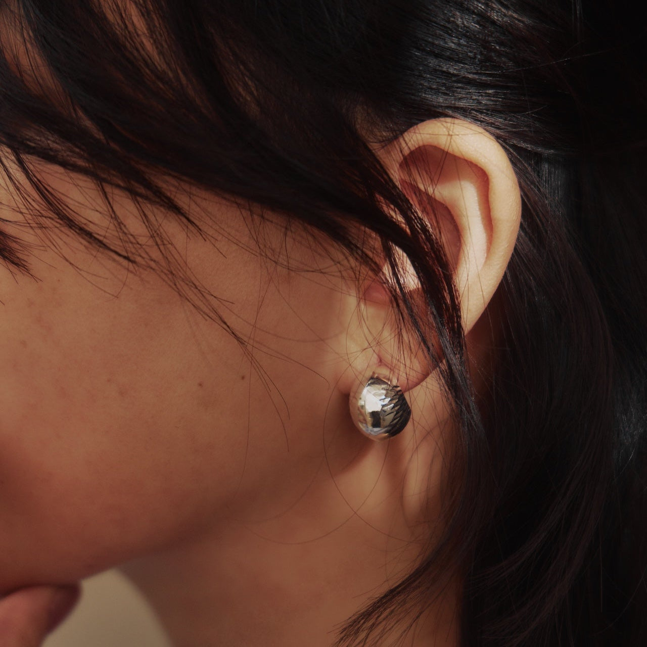LUNA Engraved Crescent Earrings