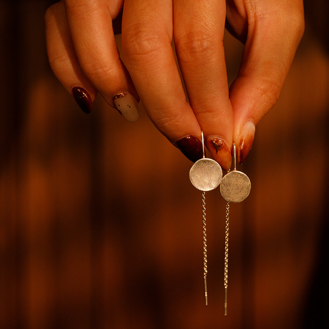 Sterling Silver|Rhea Moonlight Half-Moon Earrings