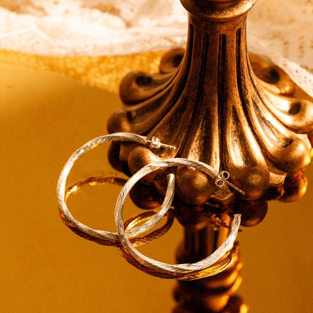 Aurea 羽紋圓圈耳環