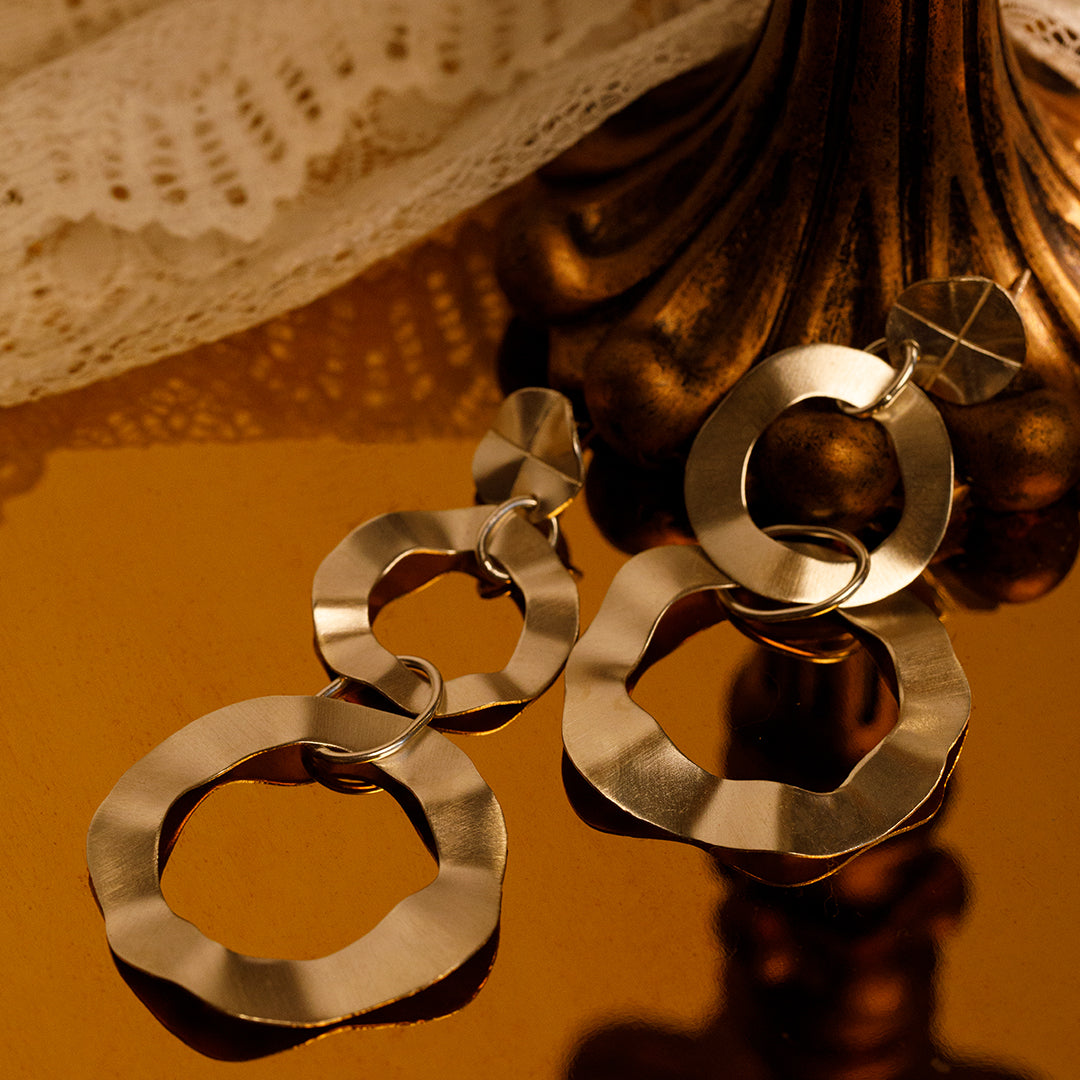 Sterling Silver|Harper Retro Triple Hoop Earrings