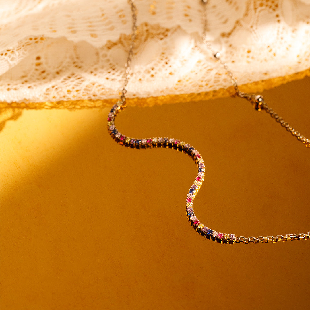 Sterling Silver|Fiona Dazzling Zircon Necklace