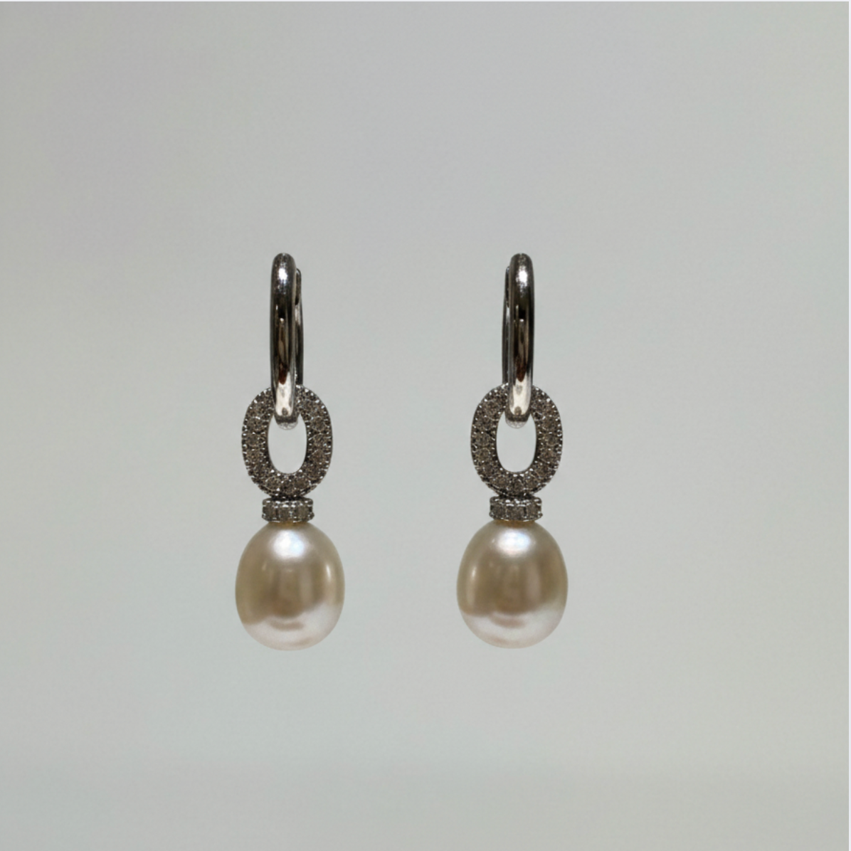 Eden 珍珠閃鑽垂墜耳環