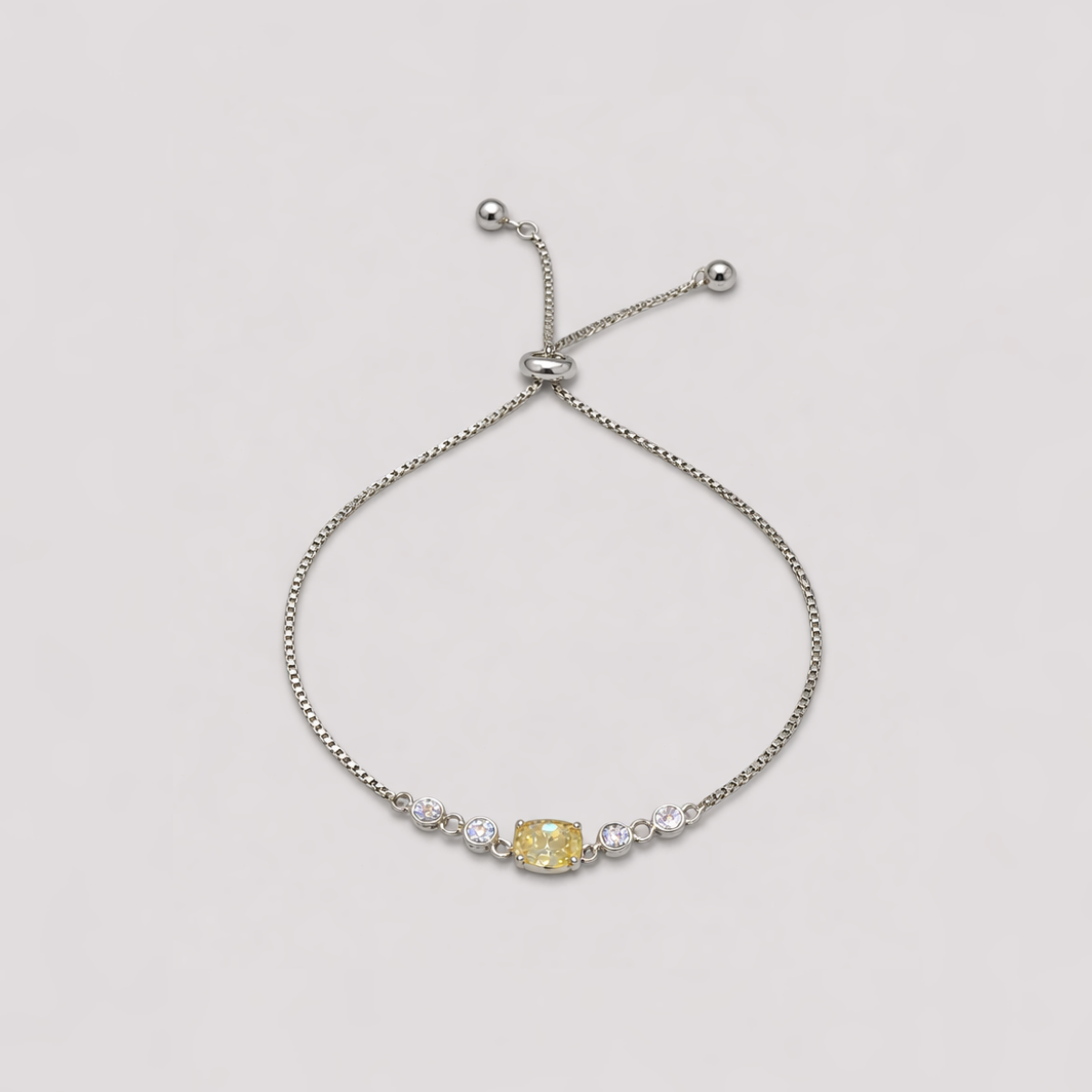 Sterling Silver｜Aure Adjustable Bracelet – Champagne Gold
