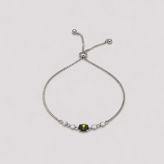 Aure Adjustable Bracelet – Olive Green