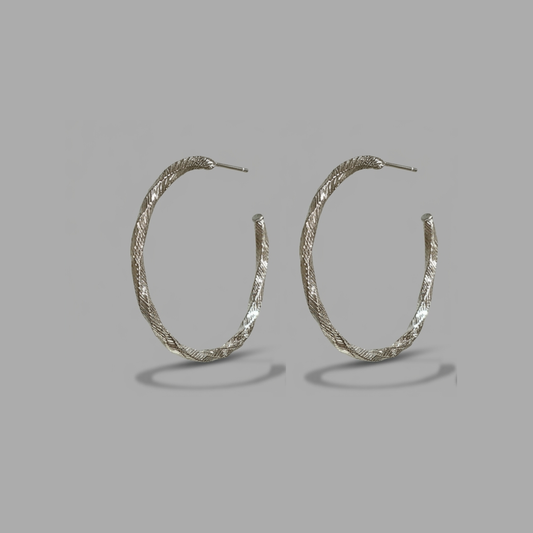 Aurea 羽紋圓圈耳環