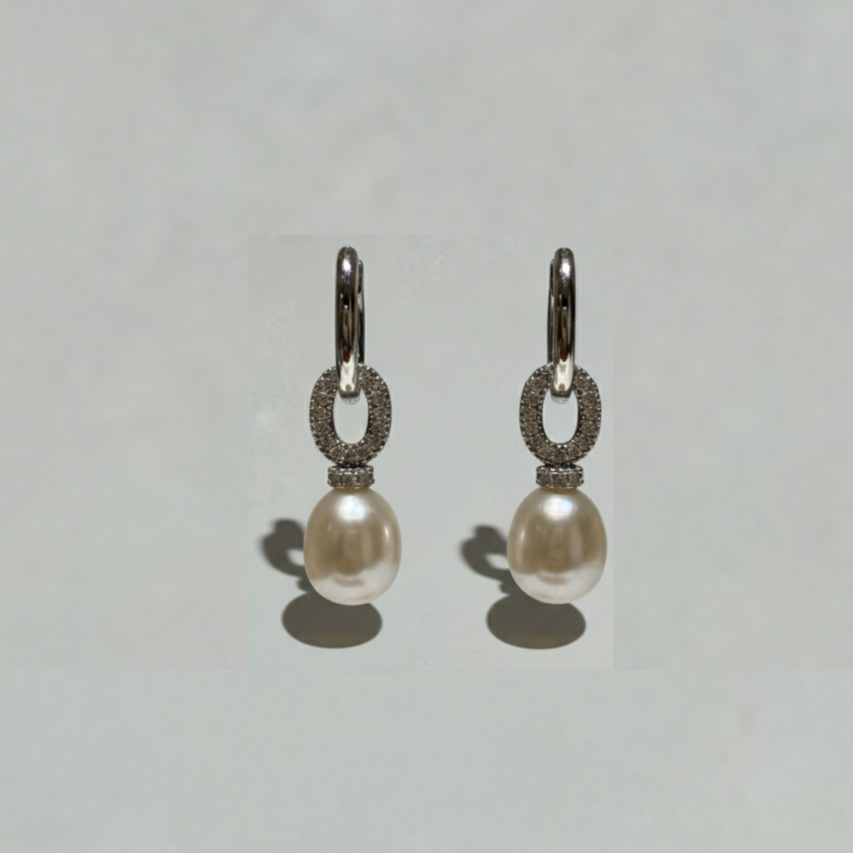 Eden 珍珠閃鑽垂墜耳環