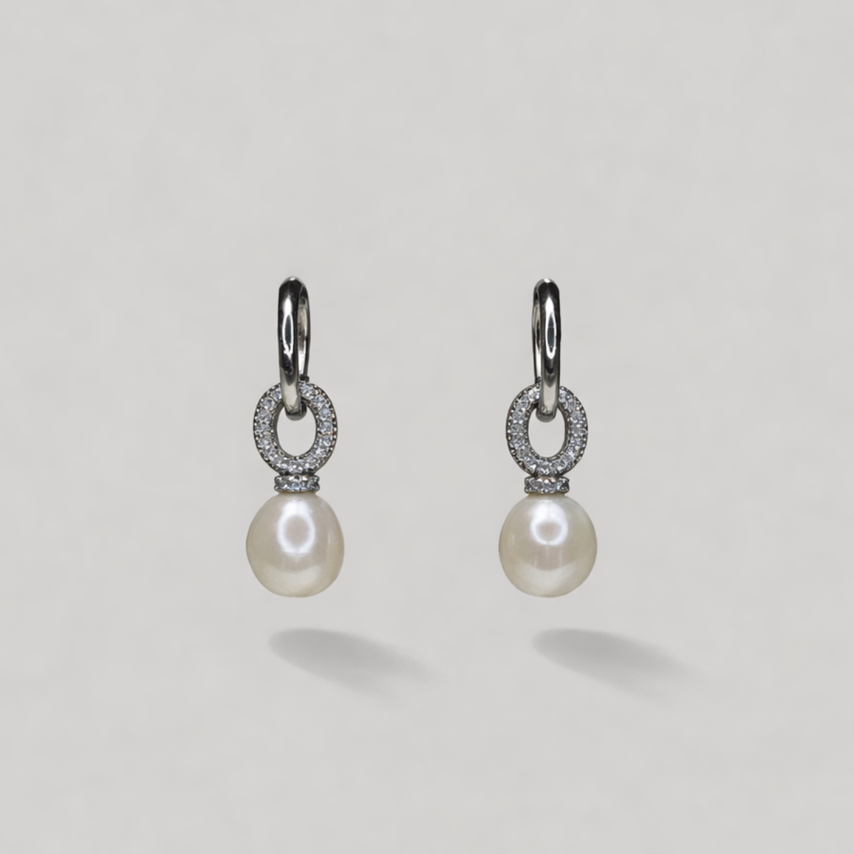 Eden Pearl & Zircon Dangle Earrings