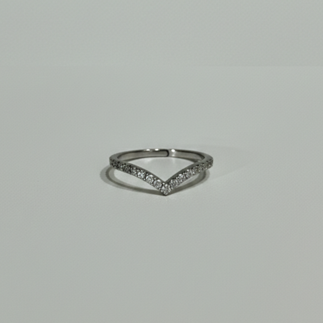  Elara Adjustable White Cubic Zircon Silver Ring 