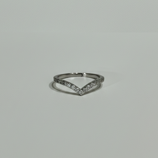 Elara 可調式白鋯銀戒