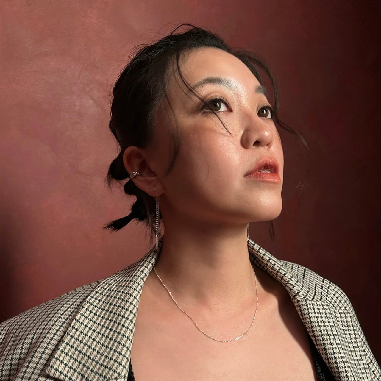 Lior 極細長條垂墜耳鏈