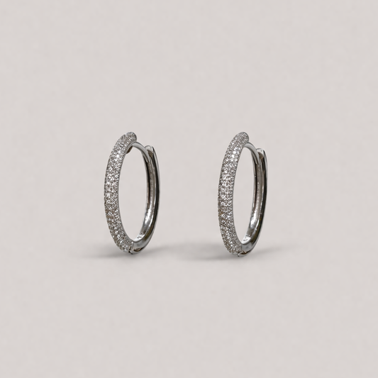 Halo Petite Zirconia Hoop Earrings