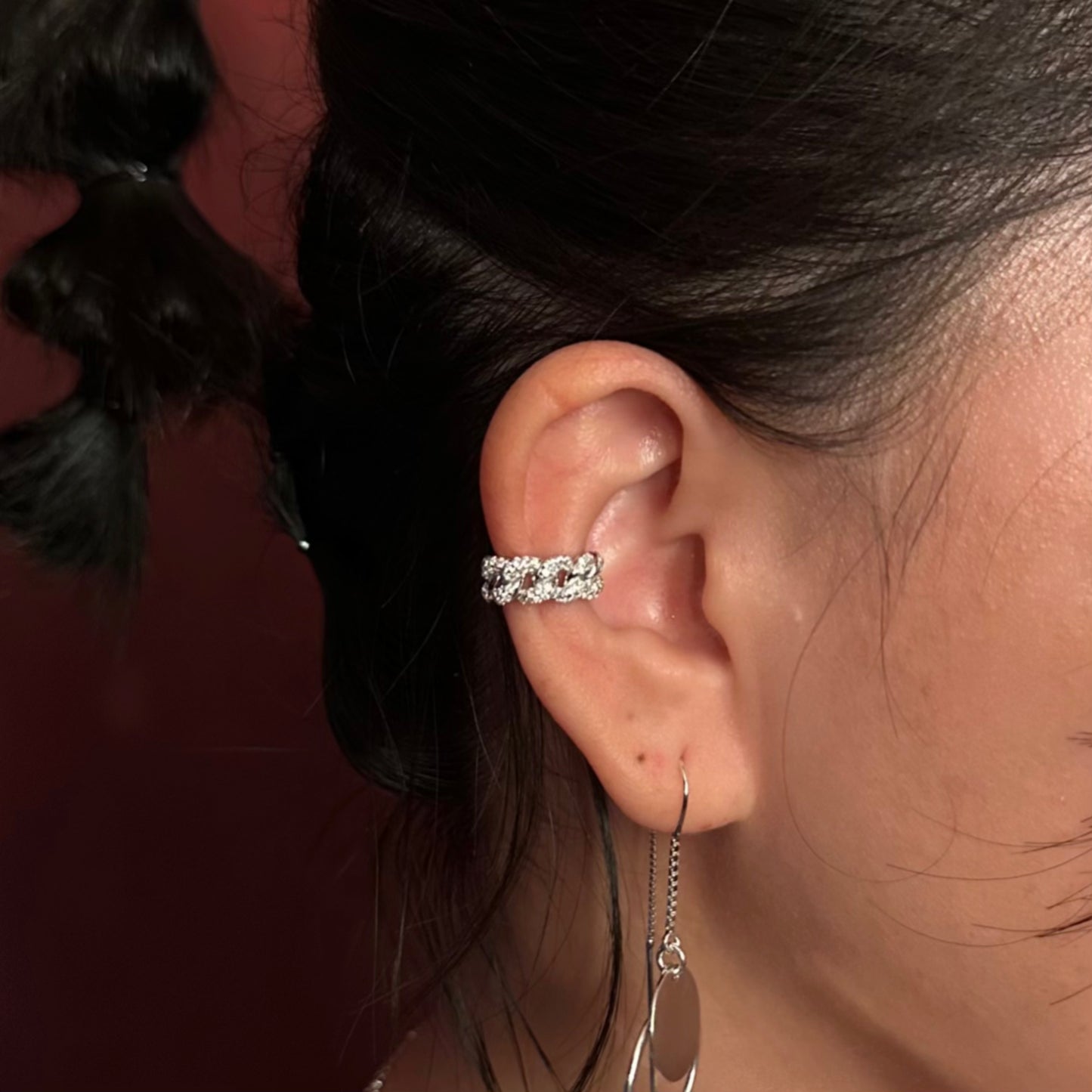 Ivy 亮鑽麻花耳骨夾（單支）