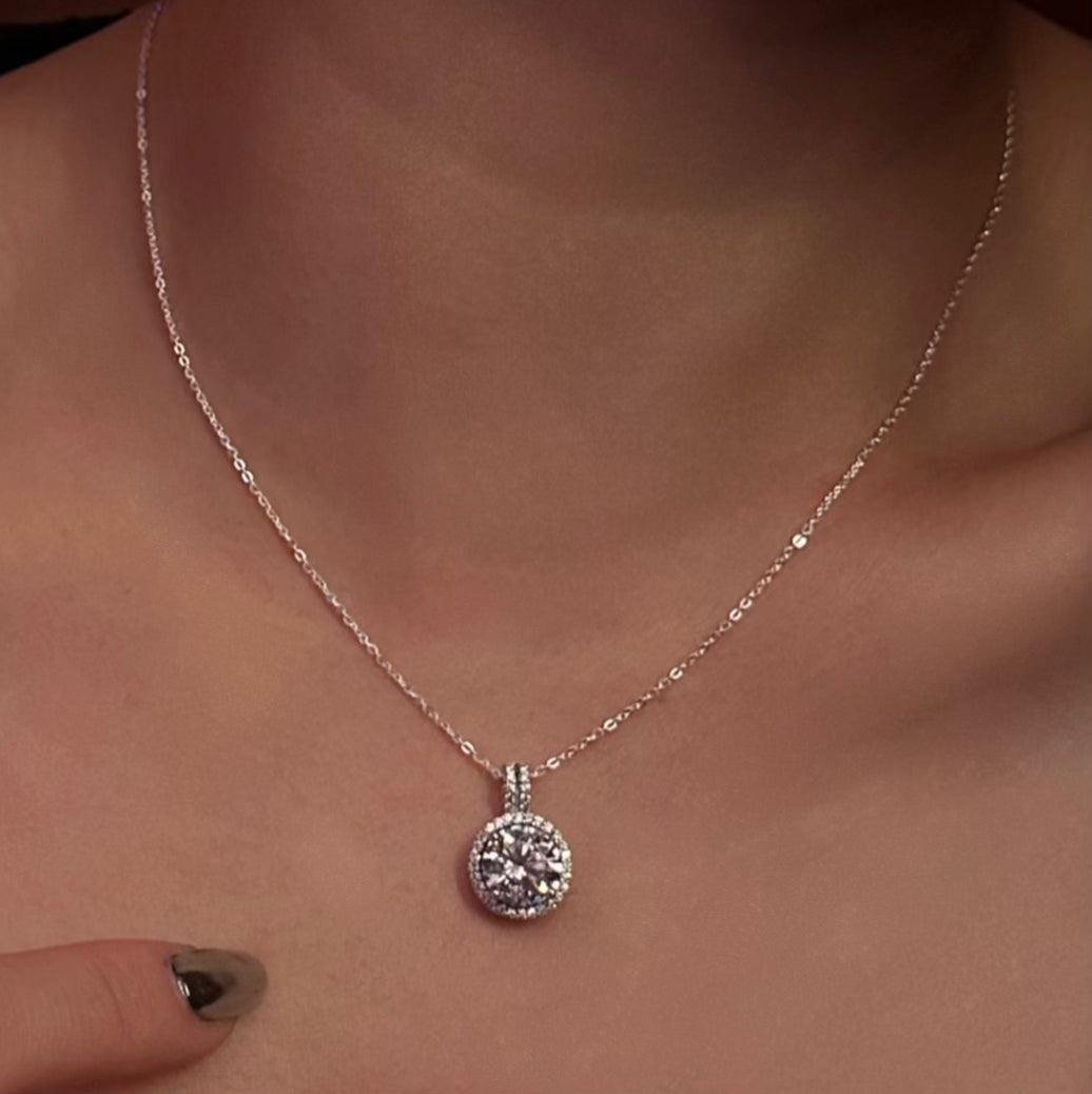 Mira Halo 單鑽白鋯項鍊