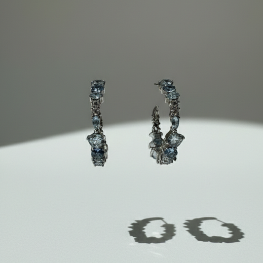 Iris 彩藍鋯石耳環