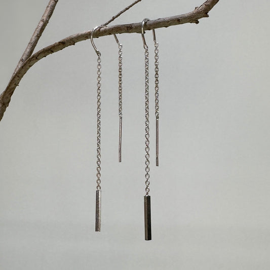 Lior 極細長條垂墜耳鏈