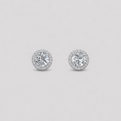  Sterling Silver｜Mira Hola earrings – Classic White Zirconia