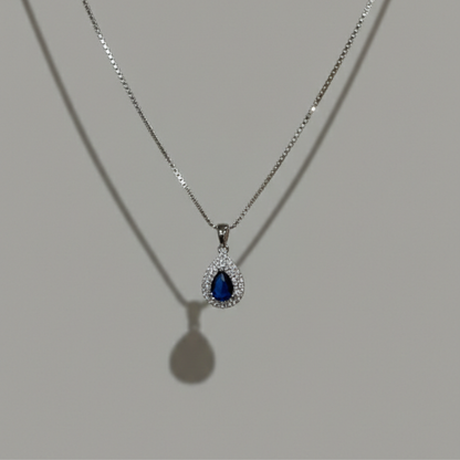 Nyx 鑽環水滴吊墜項鍊 - 貴族藍