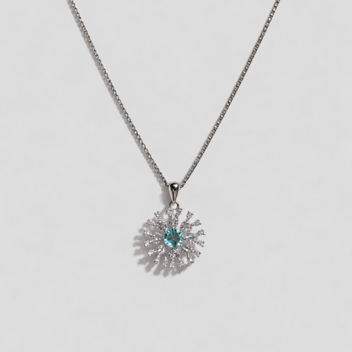 Sterling Silver｜Andromeda Firework Necklace – British Blue