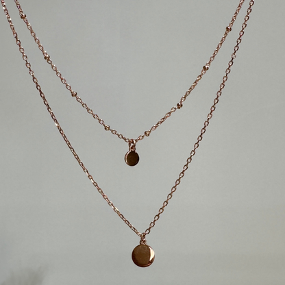  Sora double-layer coin necklace