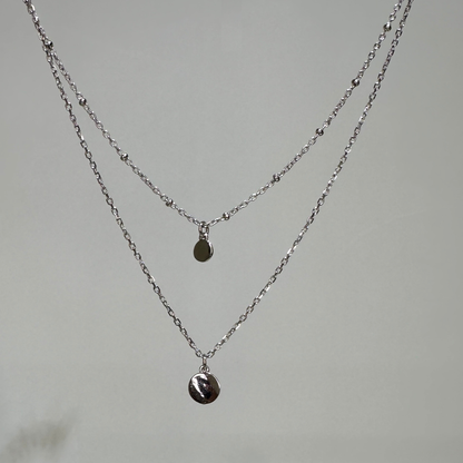  Sora double-layer coin necklace