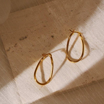  Vera Curved Oval Earrings 