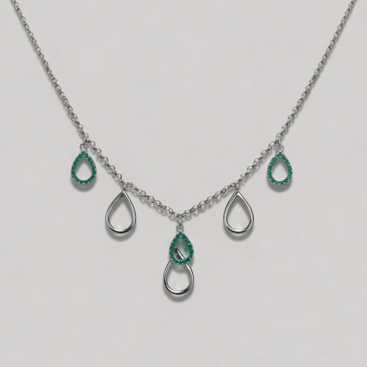 Willow Green Tear Drop Necklace