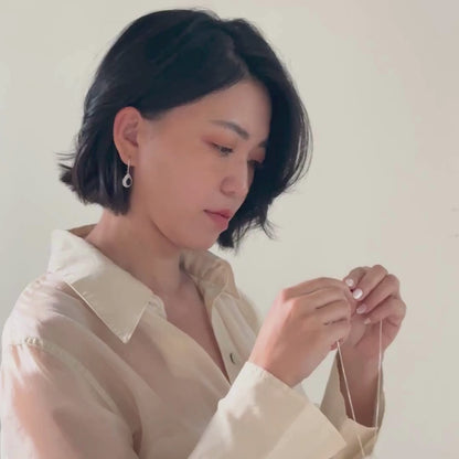 Nyx 鑽環水滴耳環 - 貴族藍
